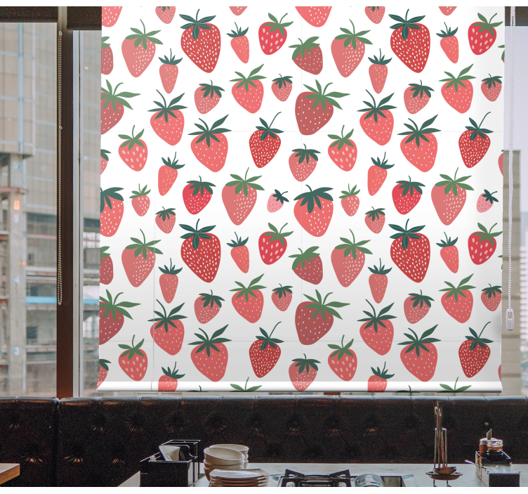 Strawberry pattern design fruit and vegetable roller blind - TenStickers