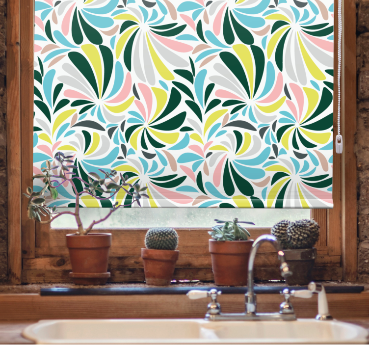 Stylish Floral Pattern flowers and plants roller blind - TenStickers