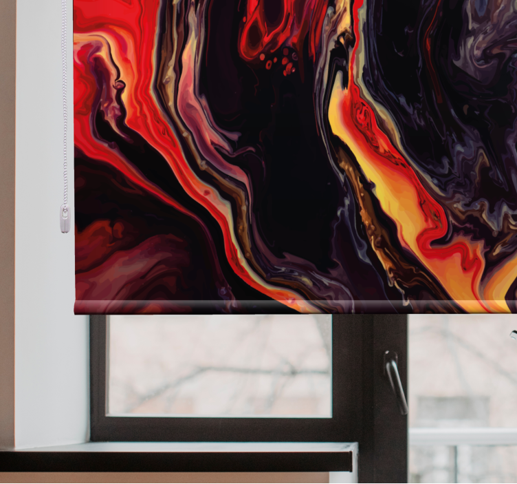 SWIRLING RED AND BLACK texture and pattern roller blind - TenStickers