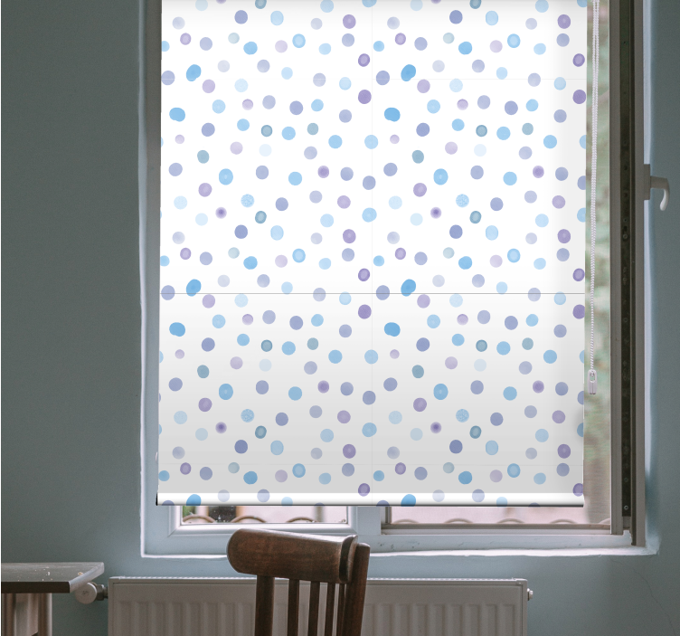 Texture and pattern roller blind in blue dot shades - TenStickers