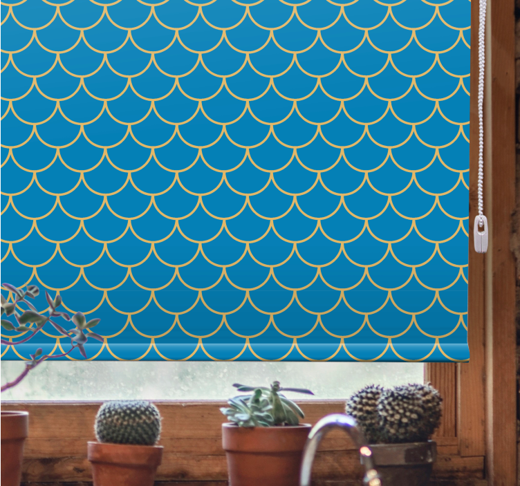 Texture and pattern roller blind scalloped wave design - TenStickers