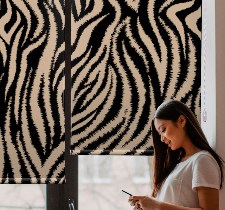 Texture and pattern roller blind zebra stripes design - TenStickers