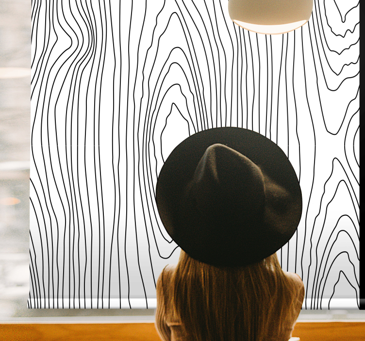Black and white wood lines texture and pattern roller blind - TenStickers