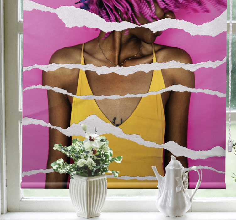 Torn Paper Effect art roller blind - TenStickers