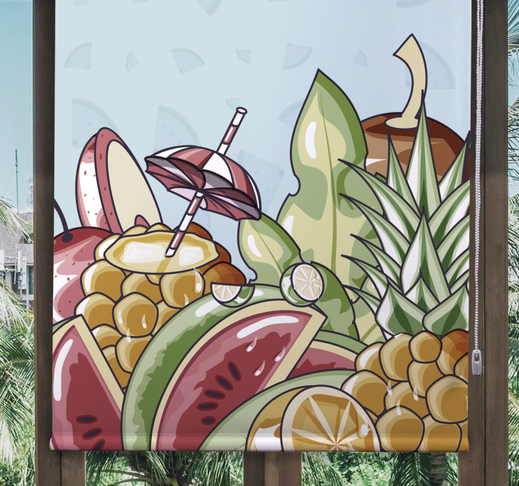 Tropical Fruit Delight fruit and vegetable roller blind - TenStickers