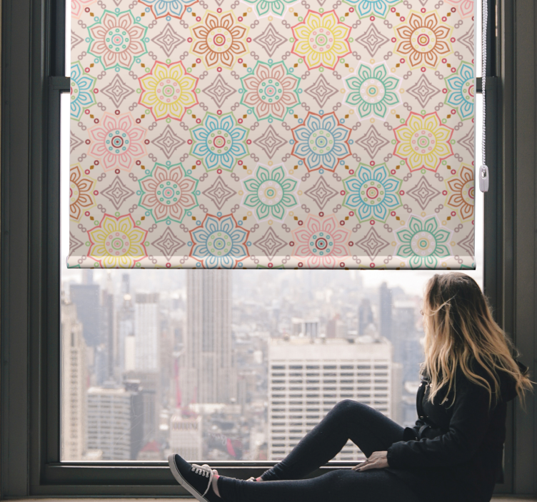Vibrant Bloom Concept flower roller blind - TenStickers