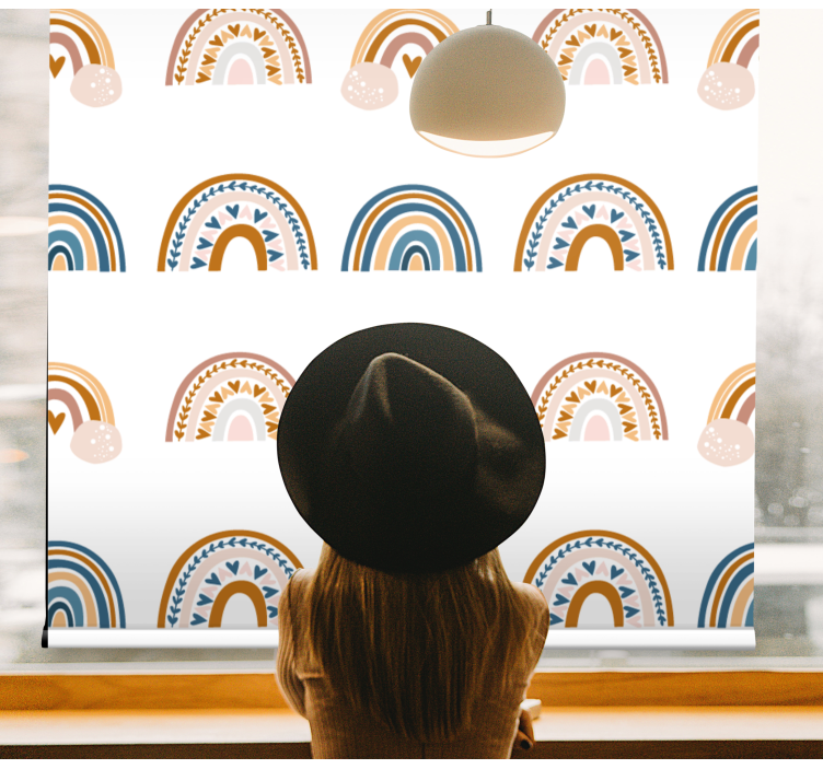 Nordic rainbow motifs children room roller blind - TenStickers