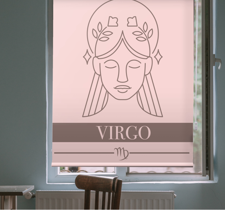Virgo Character Design text roller blind - TenStickers
