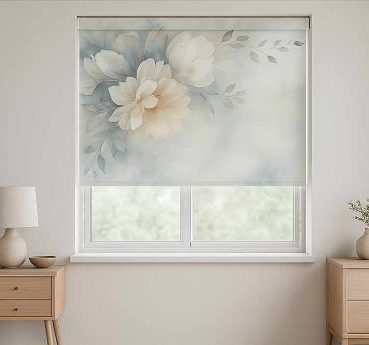 Watercolour gracy flowers teenage bedroom roller blind - TenStickers