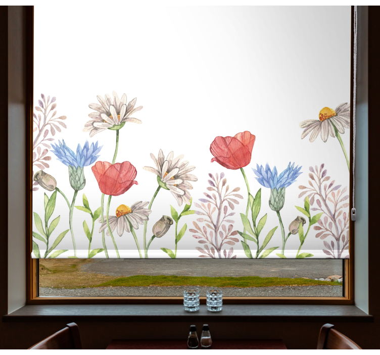 Watercolor spring Flowers and plant blind - TenStickers