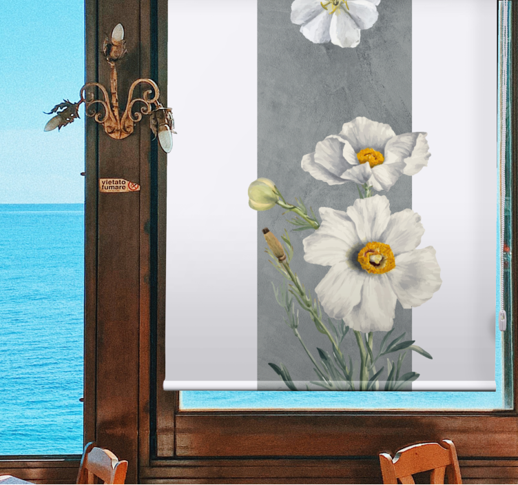 WHITE FLOWER BOUQUET flowers and plants roller blind - TenStickers