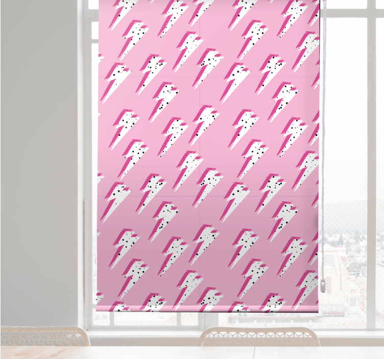 White rays on pink background teenage bedroom roller blind - TenStickers