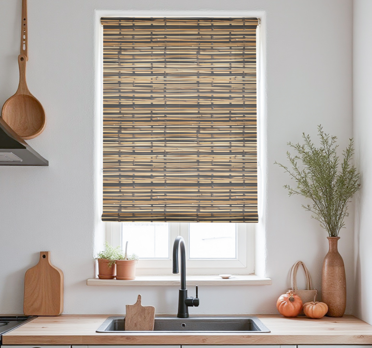 Wood texture  kitchen roller blind - TenStickers