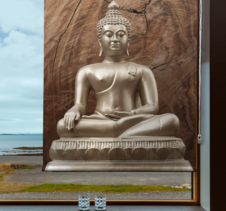 Wooden Buddha Zen brown blind - TenStickers