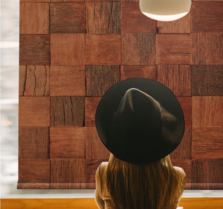 Wooden texture of wood planks Dining room blind - TenStickers