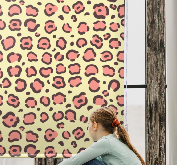Yellow and pink leopard skin Childrens blind - TenStickers