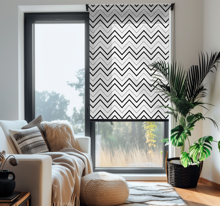 Zig zag gray stripes modern blind - TenStickers