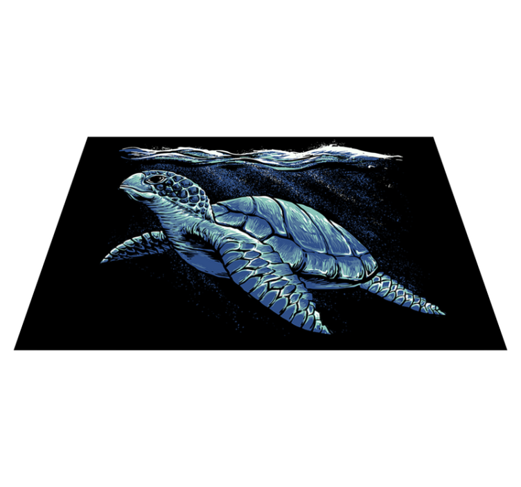 Turtle hand drawing turtle placemats - TenStickers