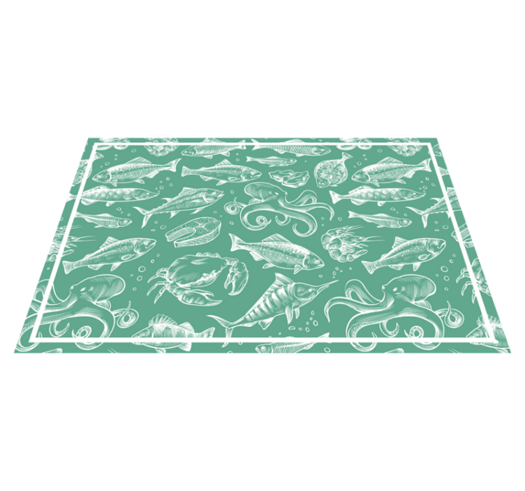 Sketch fish hand draw fish placemats - TenStickers