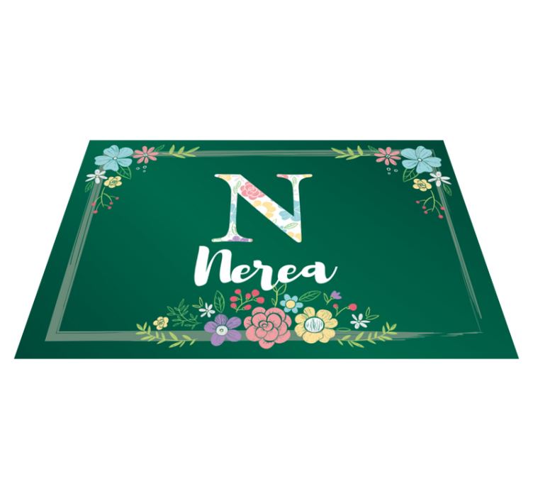 Personalisable placemats floral initial design - TenStickers