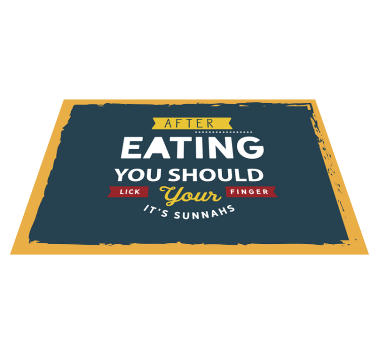 Placemat with quotes eating finger lickin' good - TenStickers