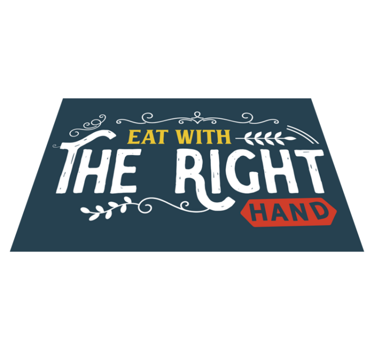 Eat with right hand restaurant placemats - TenStickers