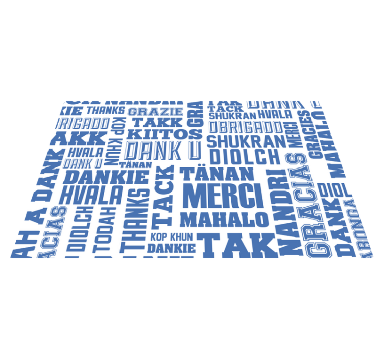 Thanks in many languages restaurant placemats - TenStickers