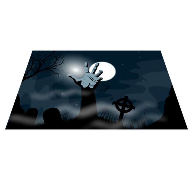 Halloween placemats spooky graveyard scene - TenStickers