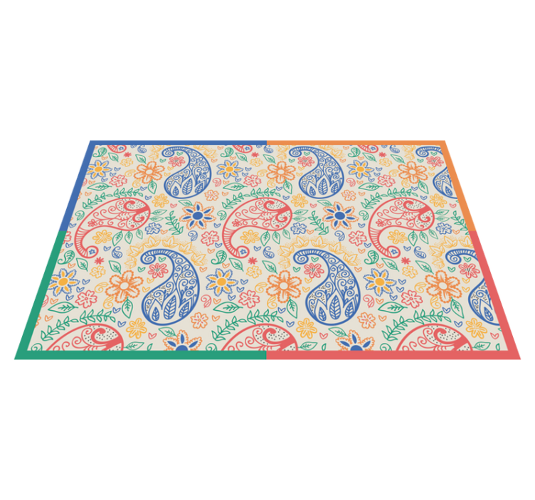 Textured placemats colorful paisley print - TenStickers