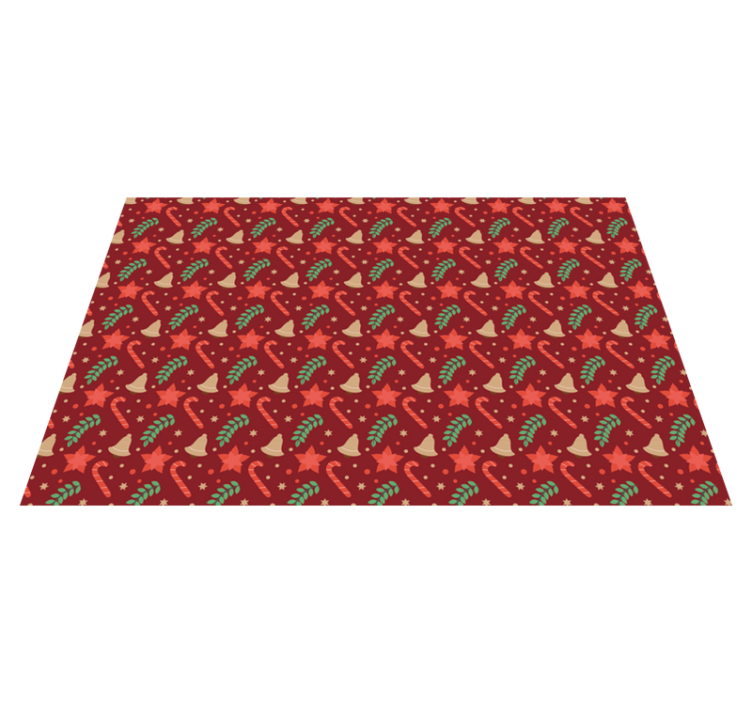 Red candy pattern Christmas placemats - TenStickers
