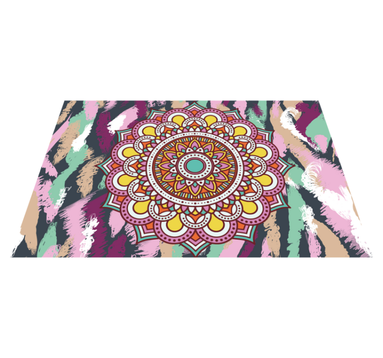 Textured placemats with vibrant mandala design - TenStickers
