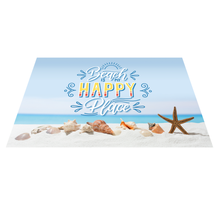 Placemat with quotes beach happy place - TenStickers