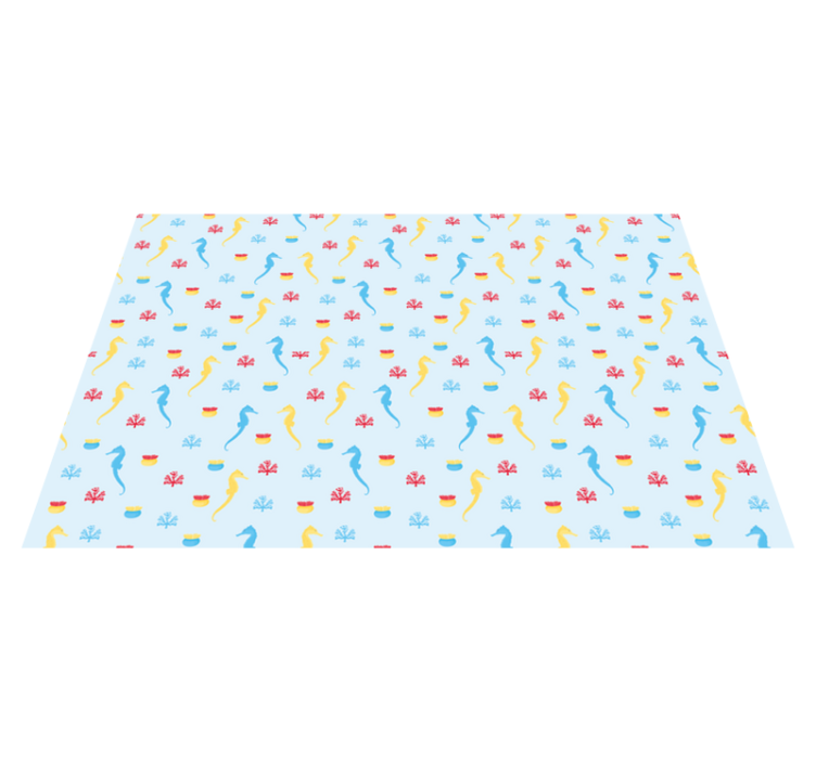 Sea horse and coral blue placemats - TenStickers