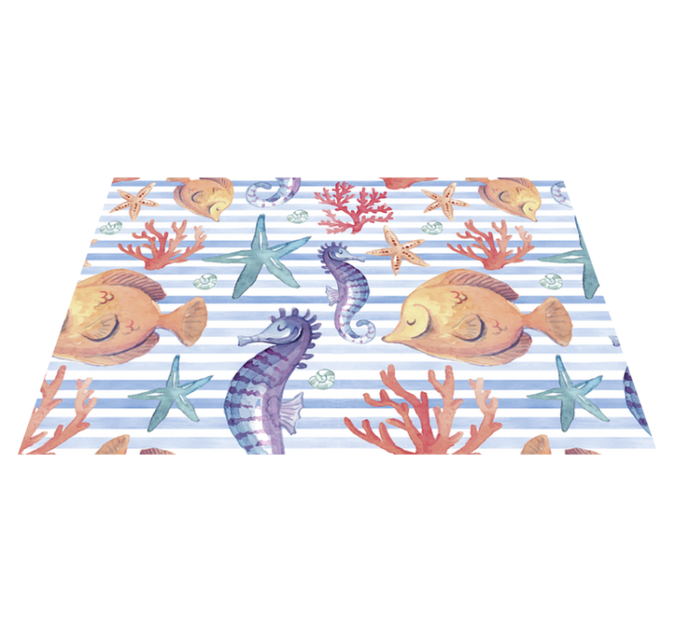 Sea animal motif Tiles sea life placemats - TenStickers
