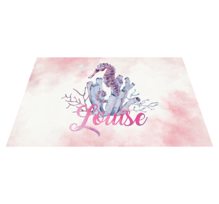 Watercolor Seahorse NAME Personalised placemats - TenStickers