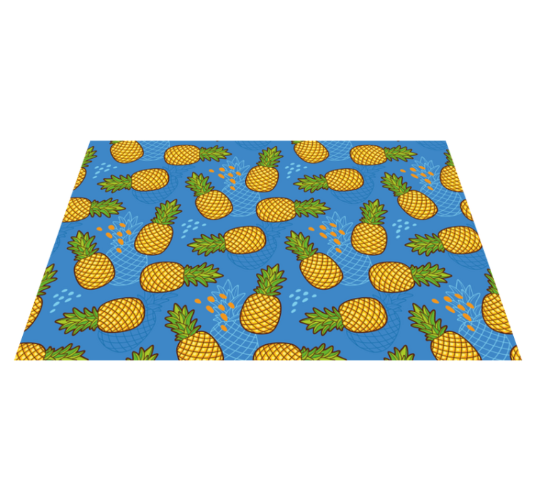 Pineapples on blue background original placemat - TenStickers