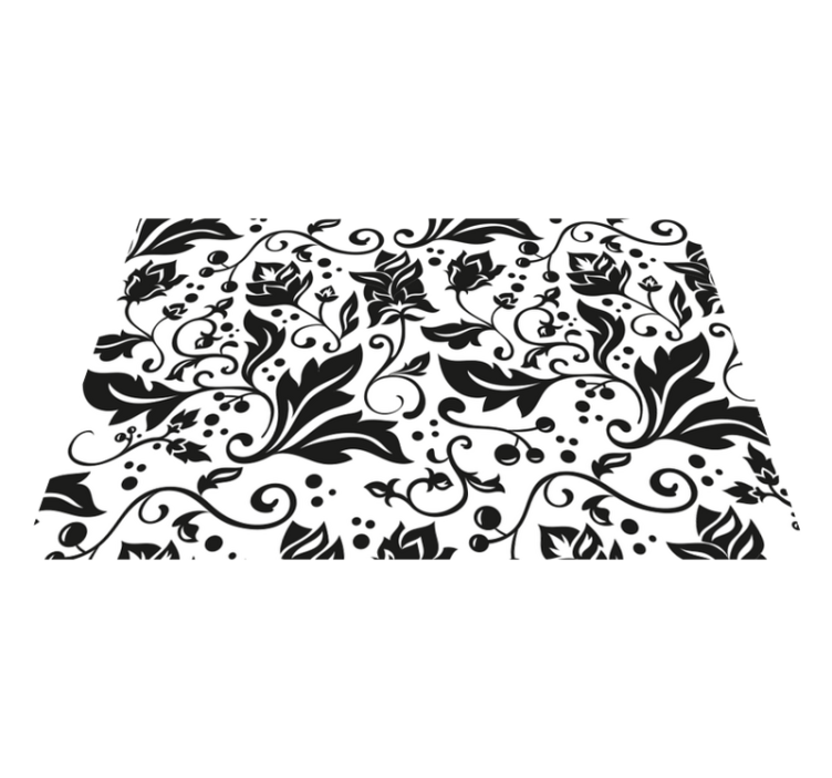 Floral swirl black on modern placemats - TenStickers