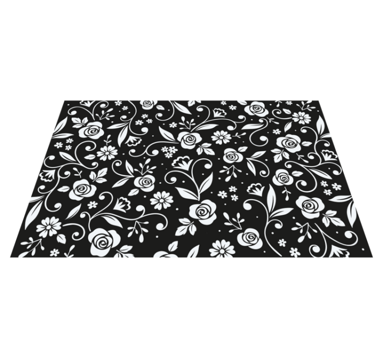 Abstract White flower pattern modern placemats - TenStickers