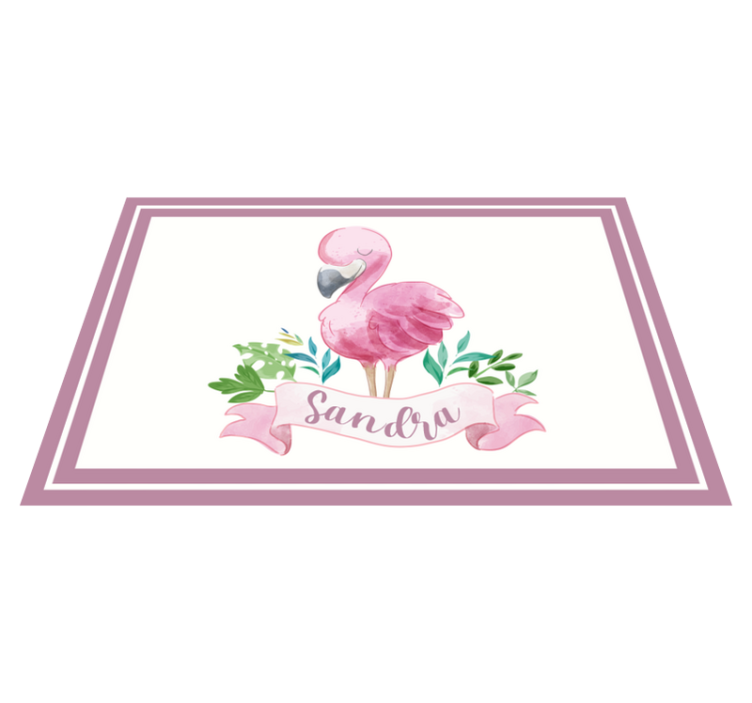 Personalisable placemats flamingo with ribbon - TenStickers