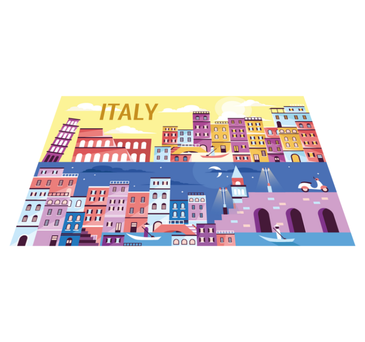 Personalisable placemats vibrant italian cityscape - TenStickers