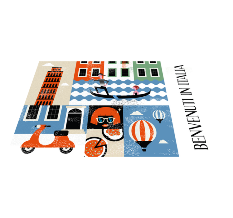 italian most famous food icons placemats - TenStickers