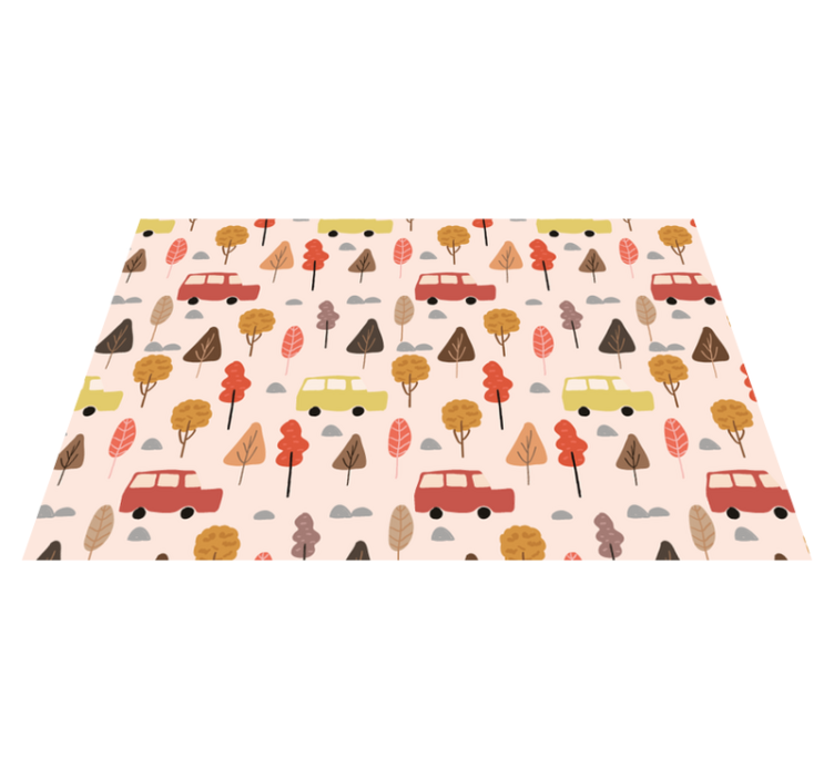 Children placemat colorful car trees - TenStickers
