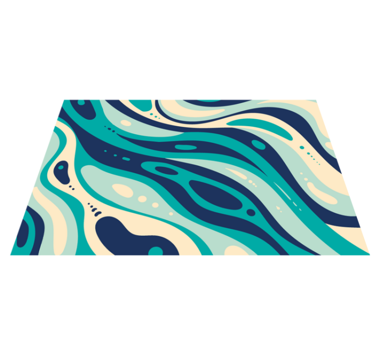 Textured placemats with wavy aqua patterns - TenStickers
