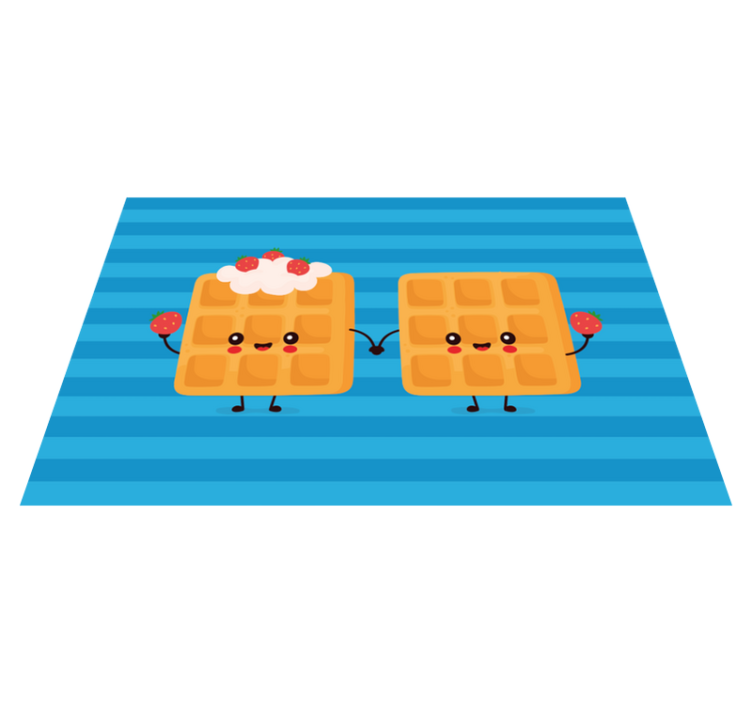Waffles Holding hands children placemats - TenStickers