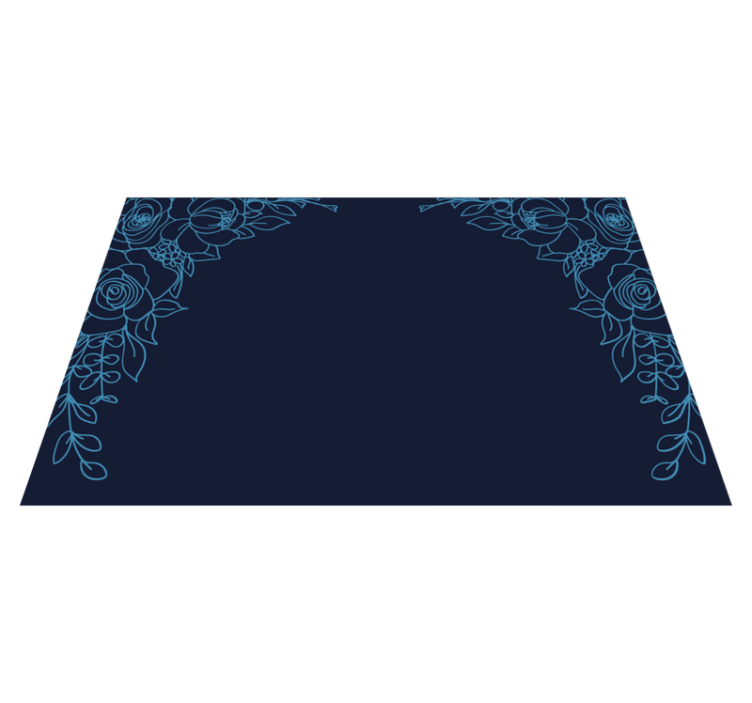 Navy blue flowers elegant placemats - TenStickers