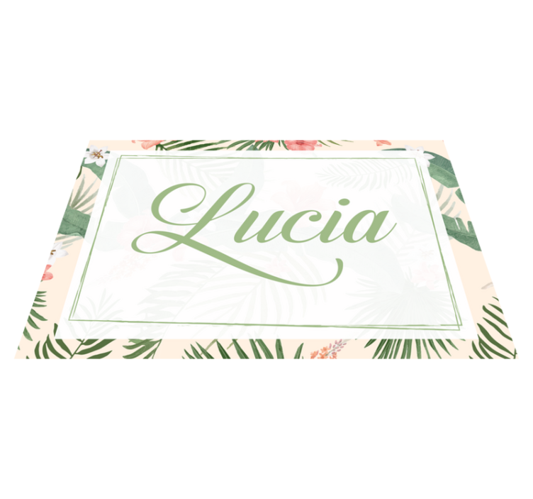 Personalisable placemats with floral name design - TenStickers