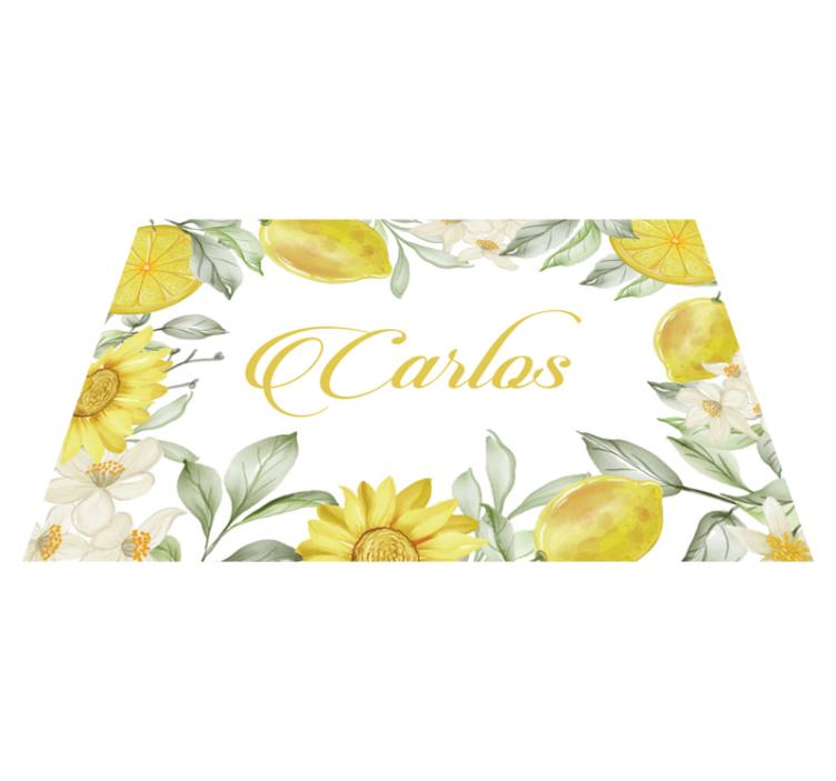 Personalisable placemats lemon floral design - TenStickers