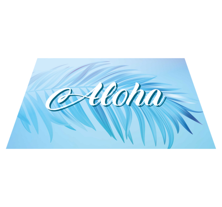Placemat with quotes aloha palm leaves - TenStickers