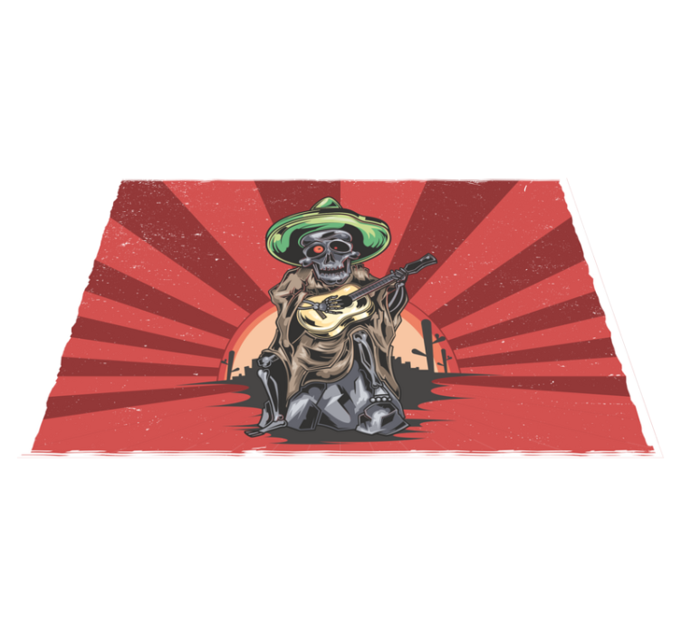Halloween placemats skeleton mariachi player - TenStickers
