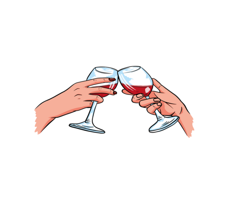 Placemat with quotes cheers toasting glasses - TenStickers